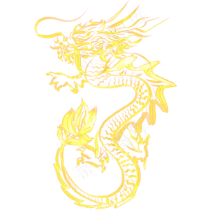 发光龙金色中国龙