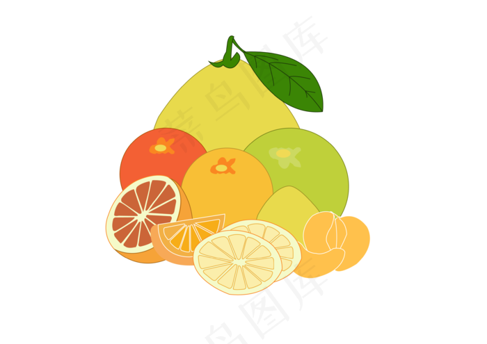 黄色水果柚子柑橘合集