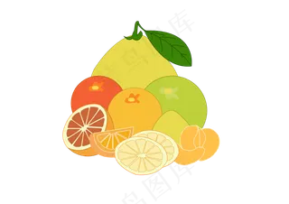 黄色水果柚子柑橘合集