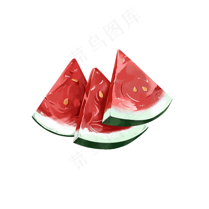 水果鲜果西瓜夏天解渴PNG(2000X2000(DPI:300))psd模版下载