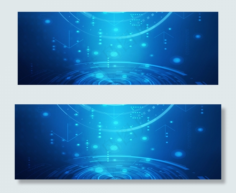 电子科技蓝色背景简约风海报banner