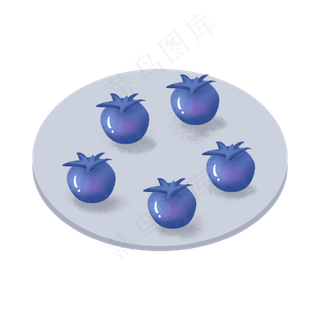 一盘蓝色的蓝莓