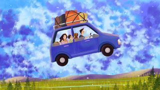 国庆长假全家旅游旅行欢乐场景