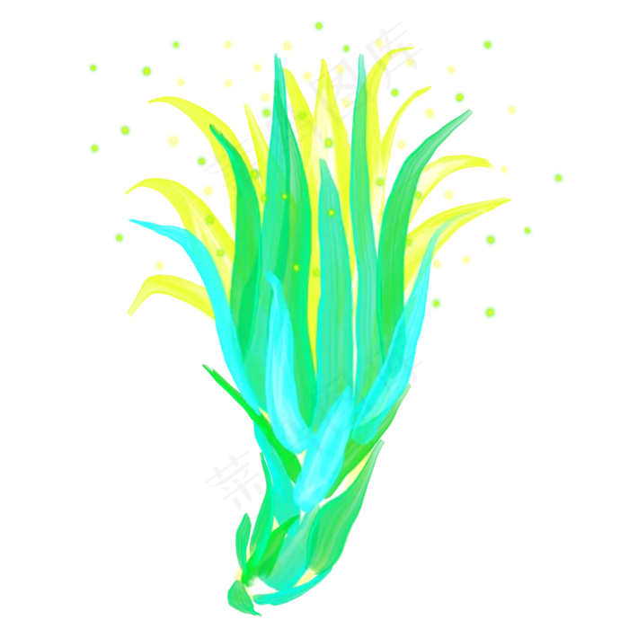 光感彩色荧光唯美霸王花,免抠元素(2000X2000(DPI:300))psd模版下载