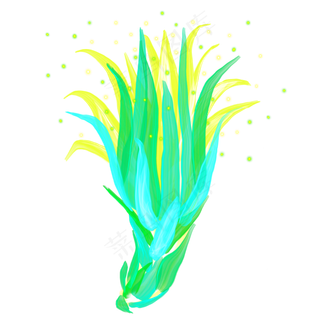 光感彩色荧光唯美霸王花,免抠元素