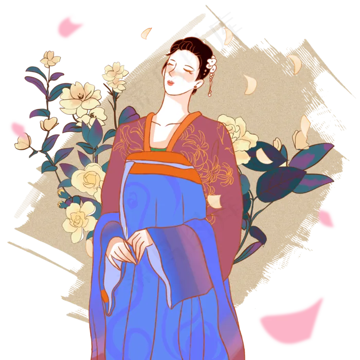 女王节古风美女汉服(2000X2000(DPI:299))psd模版下载