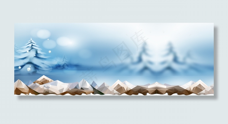 大寒蓝色森林手绘梦幻banner(1920*700px 	       )psd模版下载