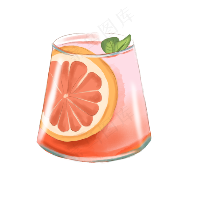 手绘夏日饮料下载(2000X2000(DPI:300))psd模版下载
