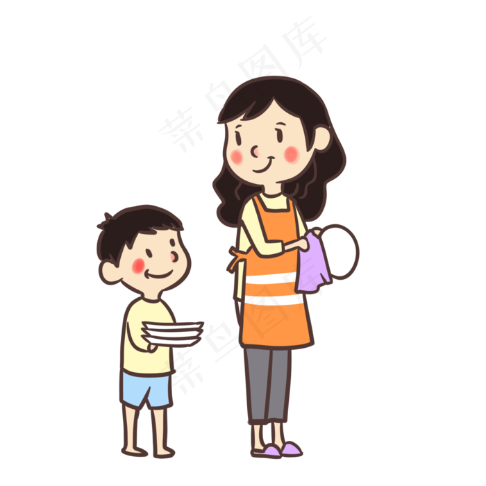 母亲节母子做家务