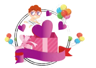 粉色夏日可爱小天使