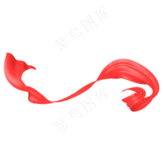 飘动的红色绸布