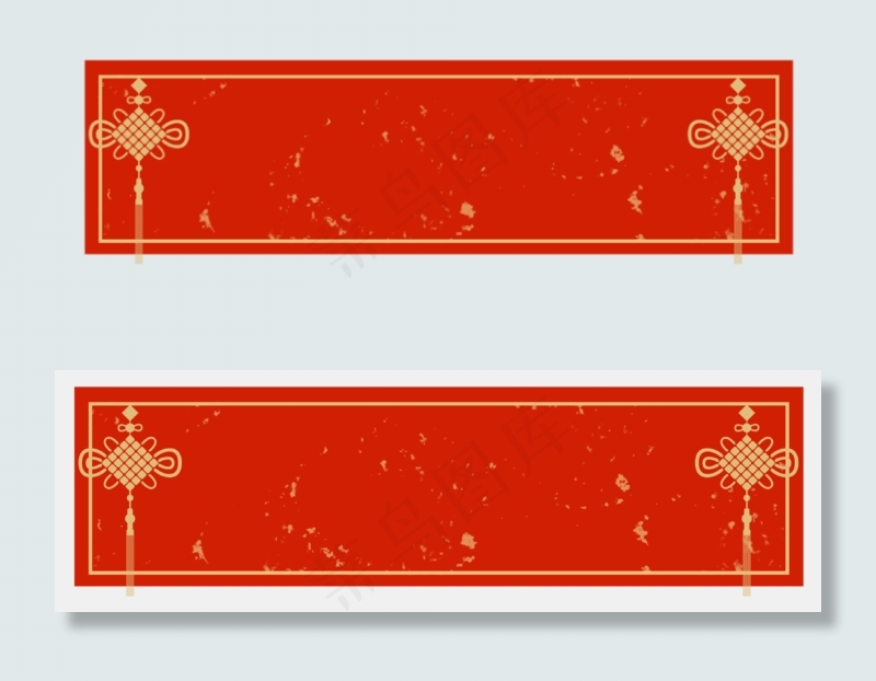 红色中国结文字边框,免抠元素