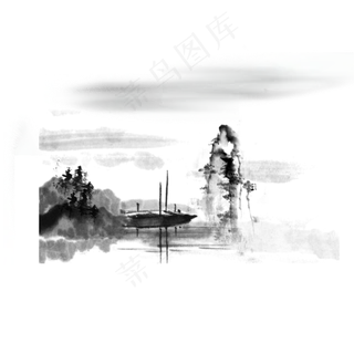 春节礼品山水水墨画