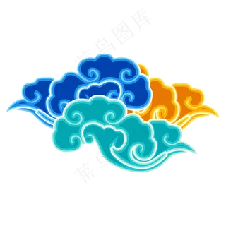 中国风七彩祥云,免抠元素