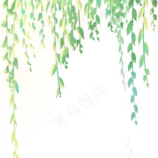 卡通绿色的柳树