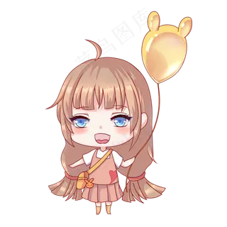 儿童节气球小女孩可爱活动