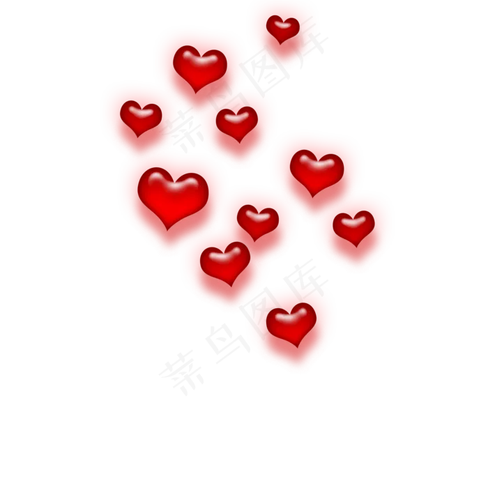 情人节红色爱心装饰(2000X2000(DPI:300))psd模版下载