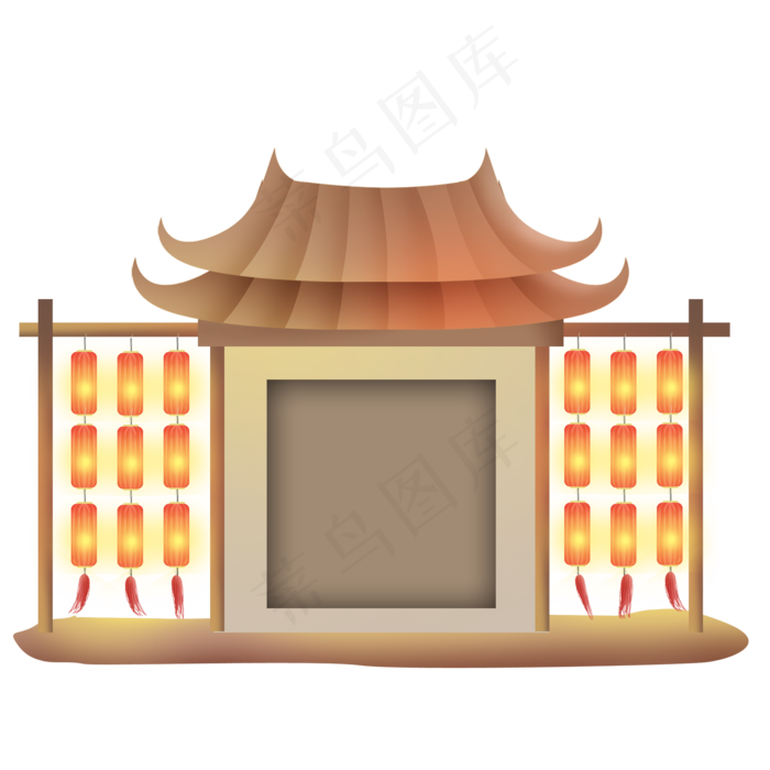 新年二维码边框,免抠元素