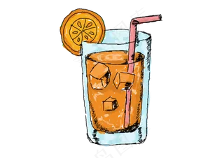 夏天冷饮冰块饮品元素