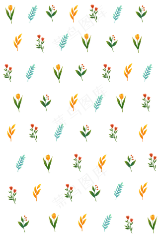 植物印花底纹装饰图,免抠元素