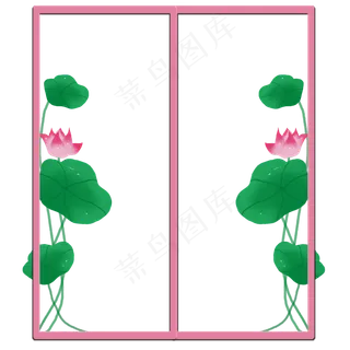 中国风荷花边框