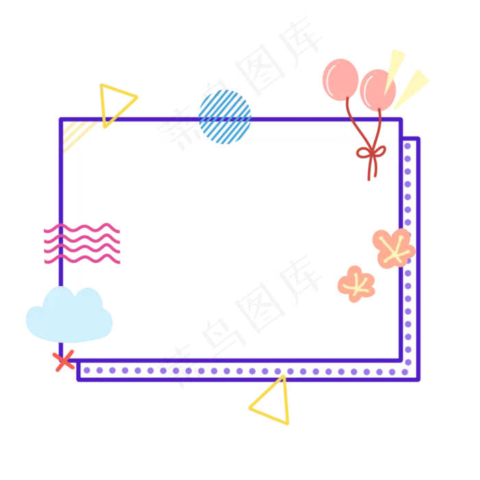 彩色气球立体边框(2000X2000(DPI:300))psd模版下载