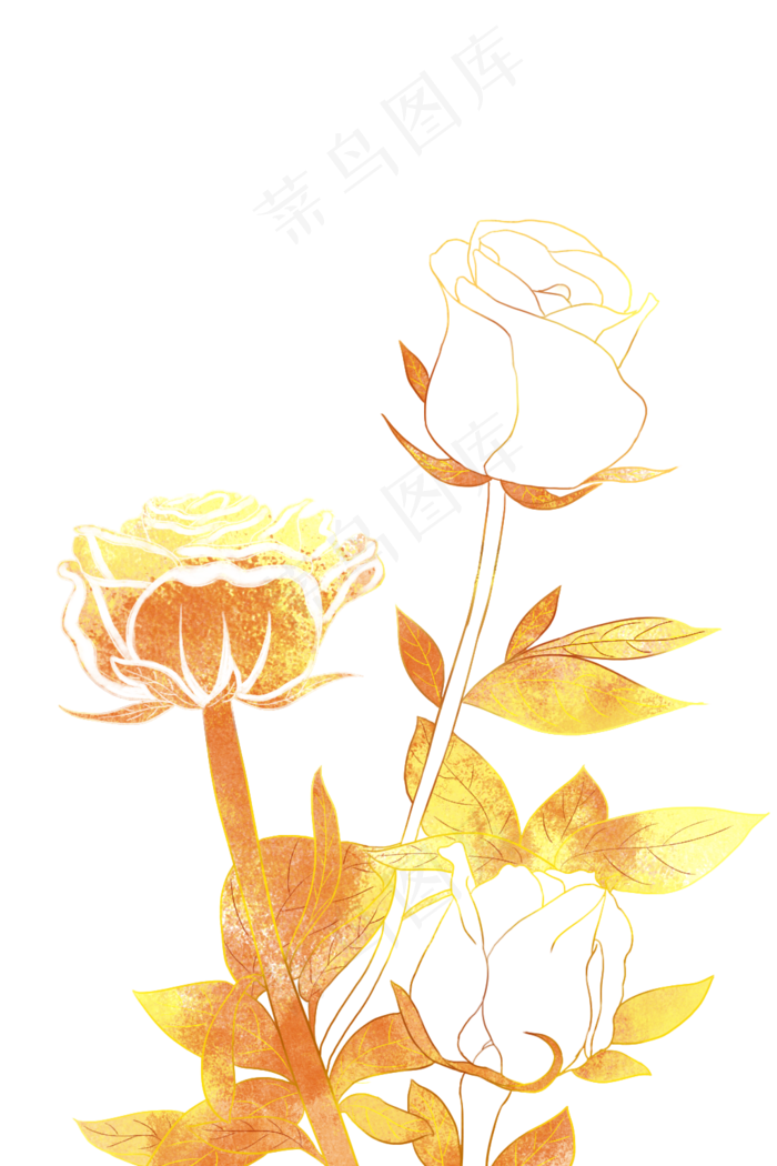 金色玫瑰花开(1024X1536(DPI:300))psd模版下载
