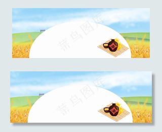 古风金色麦田古典酒文化