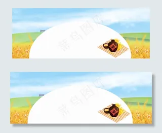 古风金色麦田古典酒文化