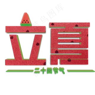 立夏红色立体字