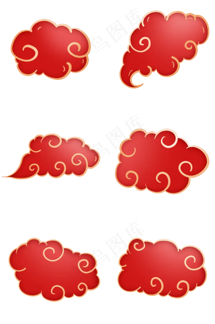 金边古风祥云,免抠元素(2000X3020(DPI:72))psd模版下载