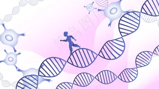 粉色系扁平医疗细胞螺旋配图