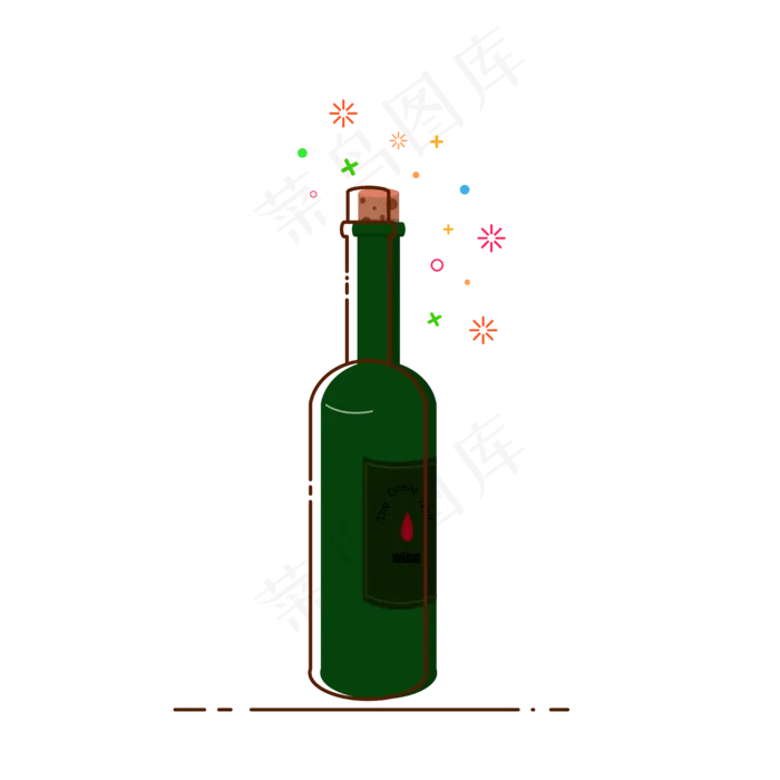 手绘矢量葡萄酒红酒,免抠元素(7500*7500px 300 dpi )ai矢量模版下载