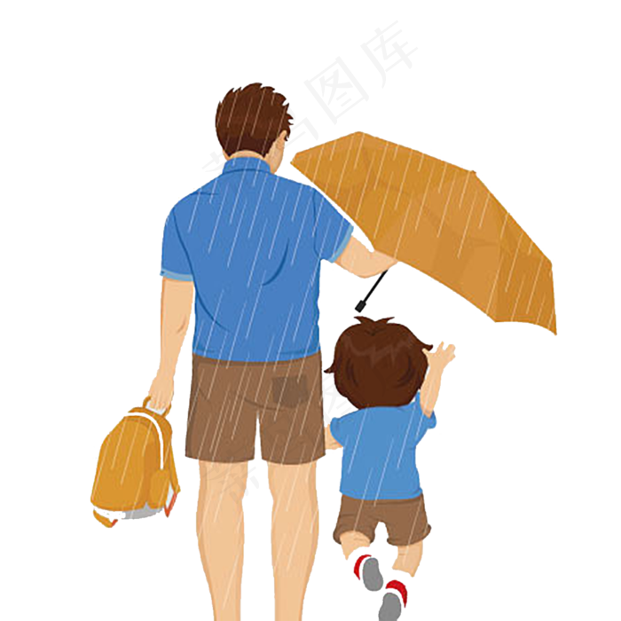 父亲为儿子撑伞插图下载