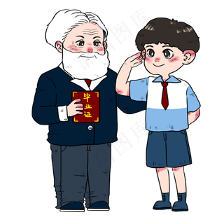 毕业季学生从校长手里领毕业证书