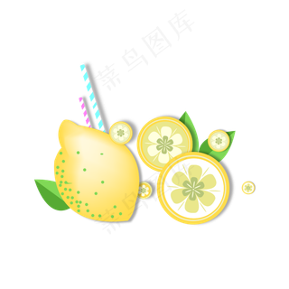 矢量手绘卡通柠檬