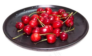 一盘樱桃水果