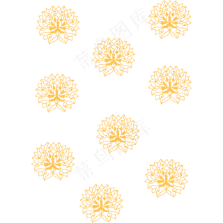 黄色唯美花样团花