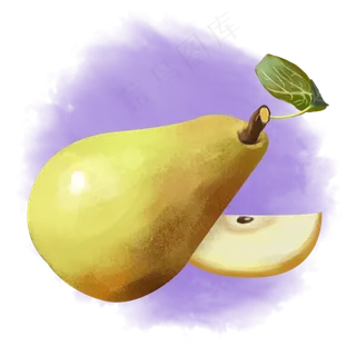 卡通手绘惊蛰应季水果之切梨子 卡通手绘惊蛰应季水果之切梨子