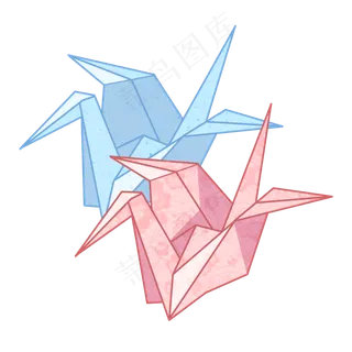 日本手工折纸纸鹤,免抠元素