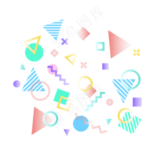 618电商渐变几何装饰素材矢量