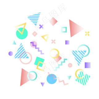 618电商渐变几何装饰素材矢量