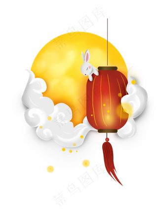 中秋节灯笼和月亮,免抠元素
