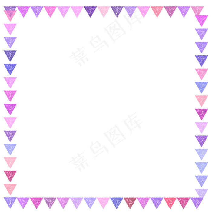 三角彩旗方形边框(2000X2000(DPI:300))psd模版下载