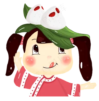 端午节女孩吃粽子