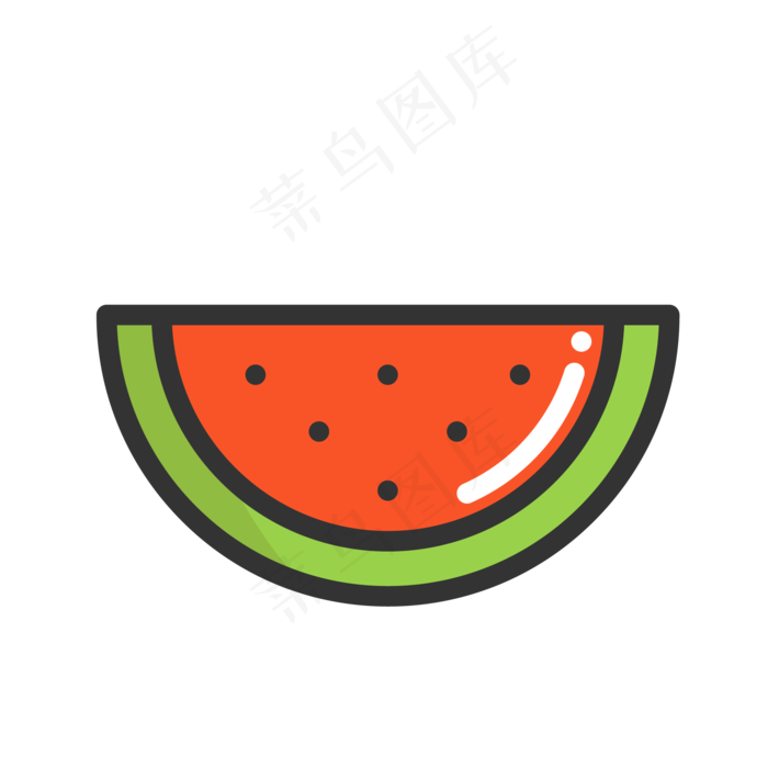 夏天卡通西瓜清凉矢量图