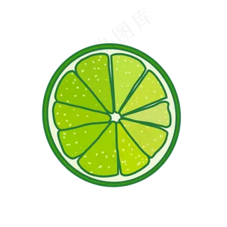 青柠檬片手绘素材