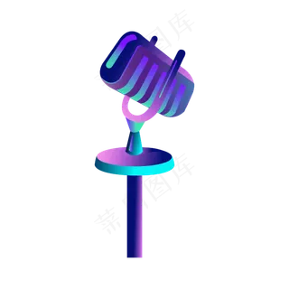 矢量卡通渐变颜色麦克风