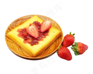 下午茶草莓酱面包