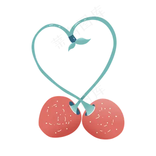 手绘矢量水果樱桃
